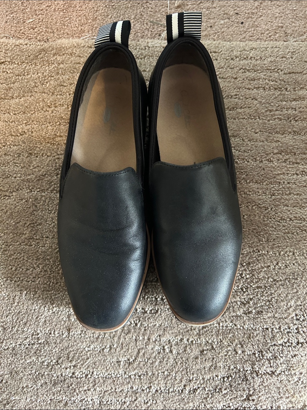 Dr. Scholl's Black Leather Slip-On Loafers